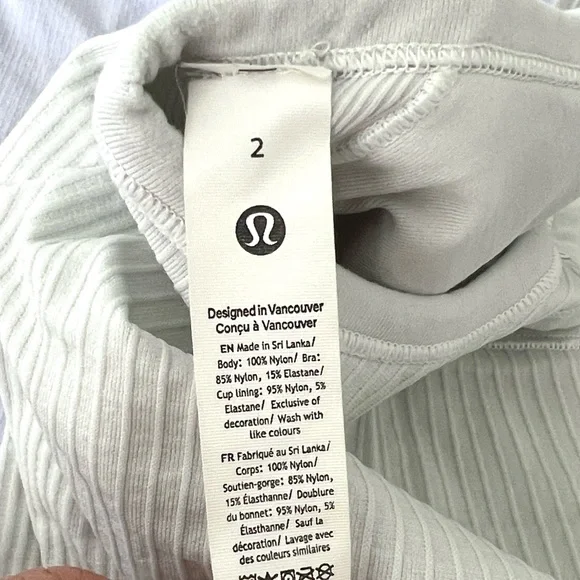 Lululemon Ribbed Tank White NWOT - Picture 4 of 5